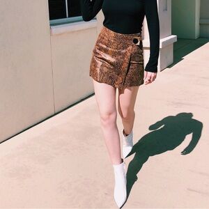 Zara Snakeskin Envelope Skort